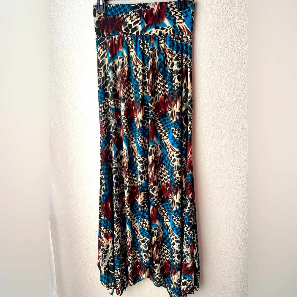 Multicolored Palazzo Pants with flattered Fit and Wide Leg Size S